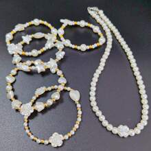 Kit para hacer collares y pulseras, perlas para pulseras, adecuado para kits de joyería DIY, pulseras, aretes, collares, opción de amistad para chicas glamorosas (perlas artificiales), kit de manualidades > kits para hacer pulseras, cuentas para niñas, kit de joyería para niños, hacer pulseras, cuidado de la piel para niños, kit de pulseras para niñas