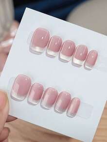 10 件法式闪亮猫眼指甲贴，手工制作，优雅，简约，可爱短款美甲，按压式指甲，美甲用品，指甲