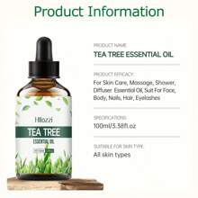 Hllozzi Tea Tree Essential Oil Facial Body Skin Care Essential Oil Moisturizing Nourishing Massage Essential Oil. Long-Lasting Fragrance, Deeply Nourishing, Suitable For Body Massage, Spa, Aromatherapy Diffuser, Hair And Skin Care; Gentle For All Skin Types, Long-Lasting Freshness.