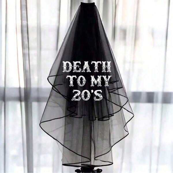 RIP Twenties Black Veil Death To My 20s Alternative Goth Gothic Funeral For Youth Women 30th Birthday Party Dirty Thirty Decoration Birthday Crown Keepsake Gift Present Photo Props