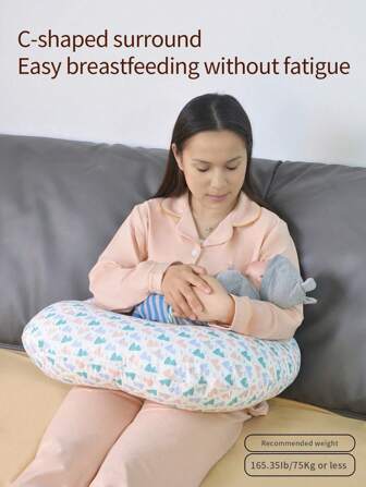 1pc Maternity Nursing Pillow, Pregnancy Companion, Breastfeeding Made Easier, Soft Support, Relieves Lumbar Pressure, Comfortable For Mom And Baby, Thoughtful Design Accompanies Every Precious Nursing Moment.