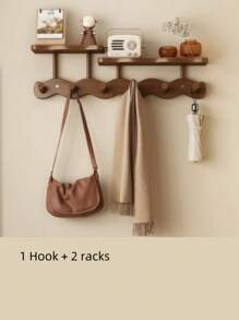 Creative Wooden Door Back Hook - Rust-Proof Thickened Carbon Steel Wall Hook, Wall-Mounted Coat Hook, Solid Wood Hanger, Hat Rack, Bathroom Hook. Kitchen Storage Rack. Suitable For Bedroom, Porch, Foyer, Foyer Storage, Wall Decoration - Adhesive-Free Hook, Room Decoration. Morlot Style Hook (Wood Style, Durable, Anti-Peeling Paint)