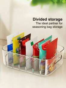 Removable Compartment Storage Box, Desktop Organizer Box, Household Living Room Kitchen Spice/Tea Bag Storage Basket, Divided Organizing Box, Multi-Purpose Storage Box, Suitable For Back To School, Dorms