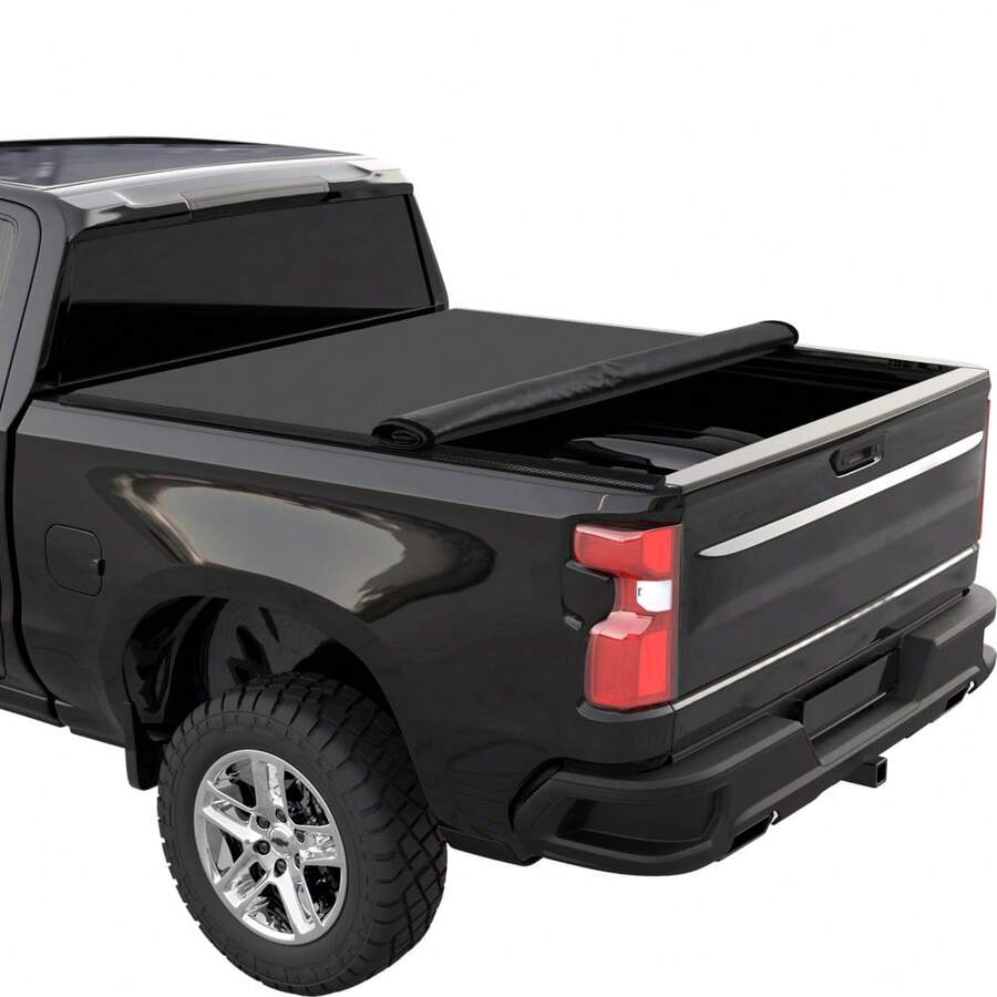 Huisuilinss Soft Roll Up Truck Bed Tonneau Cover Compatible For 2019-2025 Sierra 1500/2500HD/3500HD,Waterproof & Sun-Resistant Truck Bed Cover,5.8ft/6.6ft - 5.8FT - View 1