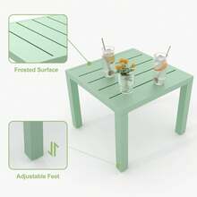 Meiyiu 3-Piece Outdoor Bistro Set - Green Patio Furniture With 1 Table & 2 Chairs, Space-Saving Café Set For Balcony, Porch & Garden - 淺綠色 - 查看 5