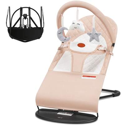 Baby Swing,Baby Bouncer,Baby Bassinet Chair,Portable Baby Swings For Infants,Portable Baby Bouncer Seat For 0-18 Months, 3 Usage Modes (Swinging, Fixed, Lying Down), With Hanging Fun Toys, Breathable Mesh Design, Pure Cotton Soft Padding,Machine Washable And Easy To Clean,Suitable For Newborns, Baby Gift, Baby Need, Baby Supplies, Essential For New Mothers