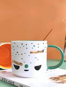 1个印有趣味表情的陶瓷马克杯，适用于家庭、办公室、餐厅，可作牛奶杯、咖啡杯使用。 - 彩色 - 查看 5