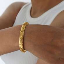 S SHOPBOHO 1 Peça Bracelete Rígido com Olho Grego Dourado 18k, Diamante, Sol Gravado, Folheado a Ouro, À Prova d'Água, Pulseira de Aço Inoxidável