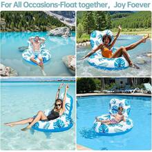 [2025 New Model] Pool Floats - Inflatable Pool Floats With Cup Holders,Unibody Pool Lounger Float With Handle,Ideal Pool Toys For Pools,Beach,Lakes, Rivers,Water Party 2025 Beach Vacation Essentials - P3 - 查看 2
