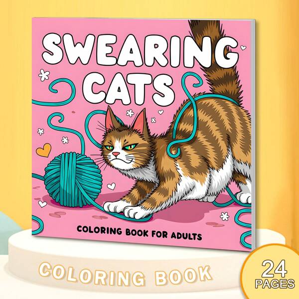 SWEARING CATS Bold-Easy Patterns Coloring Book For Adults Cute Drawing Book Perfect Gift For Party And Birthday, School Supplies,Back To School