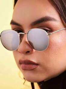 1pc Round Frame Stylish Y2K Fashion Fashion Glasses, Suitable For Outdoor Wear, Party, Street Photography