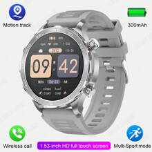 GUHUAVMI 2025 New Men's Outdoor Rugged Smart Watch GT4 Pro, 1.53'' HD Screen, Bluetooth Call, NFC Access Control, Fitness Tracker With Pedometer, Heart Rate Sleep Monitoring Smart Watch Compatible With Android IOS