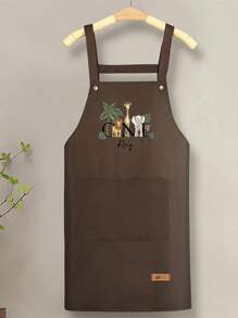 1 szt. spersonalizowany fartuch z tekstem, spersonalizowany fartuch ze zdjęciem, wodoodporny fartuch, spersonalizowany zabawny kuchenny fartuch, nowoczesny poliestrowy fartuch olejowy, czarny kuchenny fartuch, poliestrowy fartuch do ogrodu, spersonalizowane logo, tekst, fartuch szefa kuchni