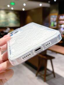 1 件极简主义线条海洋鲸鱼图案防滑软手机壳适用于 11/12/13/14/15/16 Pro Max 防水防震防摔防刮 - 彩色 - 查看 4