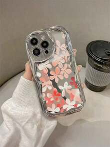 Funda para teléfono (1 unidad) Plateada, con diseño de Sakura rosa. Compatible con 16, 16 Plus, 16 Pro Max, 15 Plus, 15 Pro, 15 Pro Max, 14, 14 Plus, 14 Pro, 14 Pro Max, 13, 13 Pro, 13 Pro Max, 12, 12 Pro, 12 Pro Max, 11, 11 Pro, 11 Pro - Plateado - Ver 2