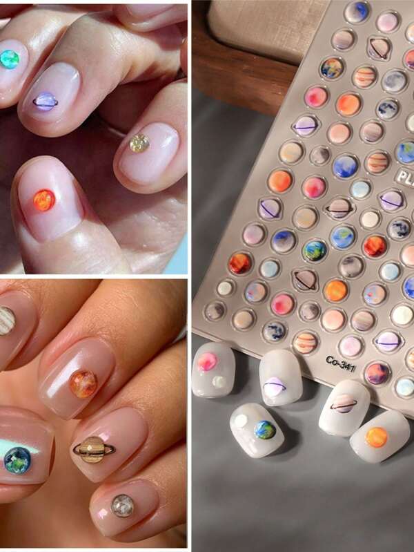 1 Pc 5D Embossed Nails Art Stickers DIY Adhesive Sliders Nail Polish Manicure Sticker Decals