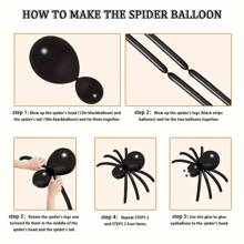 98pcs Halloween Balloon Garland Arch Kit, With Spider Balloons, Black Orange Confetti Balloons, Long DIY Shaped Balloons, Polka Dot Balloons, BOO Aluminum Foil Pattern Balloons, Suitable For Halloween Themed Parties, Birthday Parties, Camera Background Decoration Home Decor Halloween Decor Fall Decor Room Decor