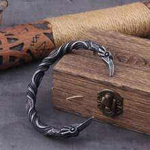 Nordic Vikings Nordic Crow Bracelet Men's Cuff Bracelet - Black - View 3