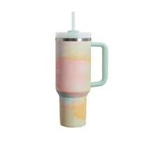 Compatible con 40 Oz H2.0 Vaso con asa, botella de agua de acero inoxidable de doble pared y vacío aislada, bebida de verano premium, frasco portátil práctico, taza de viaje para café con hielo, para camping al aire libre, senderismo, conducción, viaje, idea de regalo perfecta