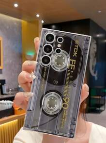 1个卡带/唱片透明软手机壳，兼容三星Galaxy A04e/12/A13/A14/A34/A50/A52/A53/A54/S21/S22/S23/S24/S25/S25 Ultra，2D图案设计 - 無色 - 查看 5