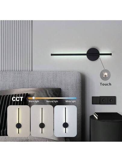 LED Rechargeable Wand Verlichting Wireless Internal Sconce 50 80cm Dimming Livingroom Sofe Beside Bedroom Lamp Infinite Remote Control Switch Study Interior ation Night view 4