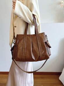 高品质优雅女士大容量软皮手提包，适合通勤，用途广泛