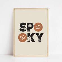 1pc Kikiandnim Cute Halloween Digital Print Set Spooky Whimsical Printable Mural Collection, Frameless Ghostly Wall Art For Kids Room/Playroom/Nursery, After School Party Gift & Trick-Or-Treat Decor (Spooky Carnival Vacation Prints, Funky Posters) Halloween Decor Christmas Decoration Thanksgiving Wedding Home Decor Home Decor Fall Decor Autumn Decor Birthday Decorations For Gifts Party Supplies Indoor Holiday Festival Decor Wall Decor Halloween Ornaments - Multicolor - View 3