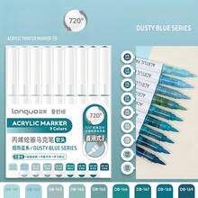 自动控墨丙烯颜料笔，9支装毛笔头丙烯颜料笔套装，7种专业颜色系列，适用于岩石绘画、陶瓷、木材、画布、玻璃、石头、织物、卡片制作、DIY及艺术用品（126色）