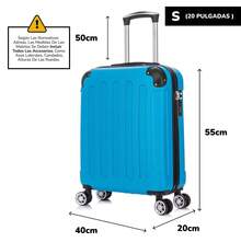 ABS Cabin Suitcase 55x40x20cm (44L) - Maximum Capacity - 4 Double 360° Spinner Wheels - Built-In Lock - Hand Luggage | Strong | Durable | With Telescopic Handle | Ideal For Business Trips & Vacation | For Men & Women - Yellow/Mint/Rose Gold/Purple/Dark Blue/Black/Pink/Silver/Red/Turquoise/Green - 綠松石色 - 查看 3