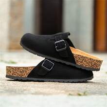 Sandalias deslizantes antideslizantes para hombres de talla grande, pantuflas de verano casuales para pareja para uso al aire libre - Negro - Ver 3