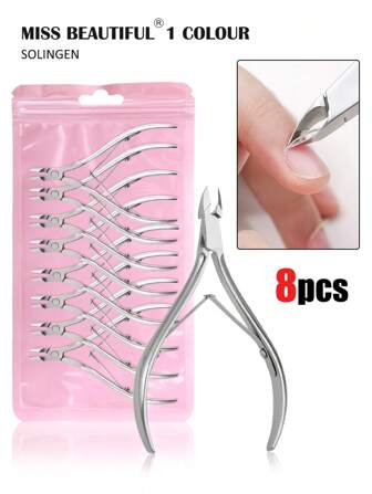 Juego de 8/6/5/4/3/2/1 pieza de herramientas para uñas de acero inoxidable, incluye cortauñas, alicates, recortador de uñas, kit de cuidado de uñas, removedor de piel muerta, empujador de cutículas, set de manicura y pedicura