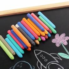 6pcs Dustless Watercolor Chalk Set With Rotatable Chalk Holders (No Dirty Hands), Suitable For Chalkboard, Whiteboard, Greenboard And Glass Surface, Smooth Writing Without Sticking, Recommended As Teacher's Day Gift, Home Classroom And DIY, Preferred By Street Drawing Hobbyists, School Supplies,Back To School