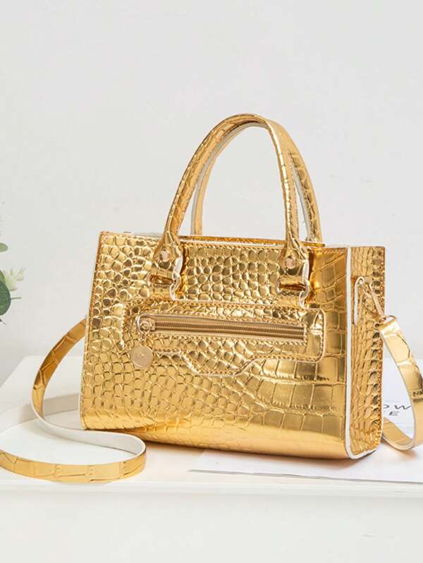 1pc Minimalist Tote Bag & Crossbody Bag, Commuting Style
