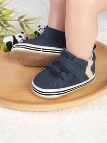 1 双男女款幼儿钩环带休闲运动鞋，适合 0-12 个月婴儿和 0-1 岁儿童，适合春季、秋季、冬季 - 藍色 - 查看 4