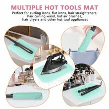 Hot Styling Tool Mat, Universal Size Hair Straightener And Curling Iron Heat-Resistant Mat For Storage And Travel, Hot Styling Tool Mat, Heat Resistant Silicone Hair Styling Mat Storage Heat Insulation Pad For Hair Straighteners, Flat Irons, And Curling Irons, Protect Your Hair Styling Tools With This Non-Slip Silicone Heat Insulation Pad For Restaurant Hotel Commercial