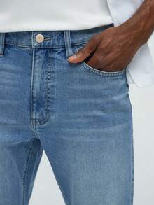 Men's Blue Flared Hem Bell Bottom Jeans - Baby Blue - View 4