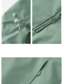 Women's Winbreaker Soft Shell Rain Jacket, Hooded, Waterproof, Windproof, Lightweight, Warm, Suitable For Hiking And Camping Spring - Green - View 5