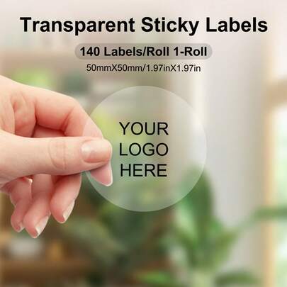  Etiquetas térmicas circulares compatibles con las impresoras de etiquetas Phomemo M110/M150/M221/M220/M120/M200/M250, de 1.96" X 1.96" 50x50 mm, 140 etiquetas/rollo, negro sobre transparente, 100% compatible con: SUPVAN T50M Pro, Phomemo M110/M220, NETUM P1, MARKLIFE P50, CLABEL 221B/220B, PUQU AQ20/Q1, NetumScan G5, B3S, PUQU AQ20/Q1 Artículos escolares, Vuelta al colegio