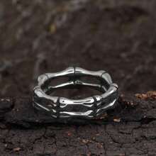 1 套复古情侣哥特式订婚戒指，古董银质分支戒指，男女通用巫师戒指，深色几何指环 - 彩色 - 查看 38