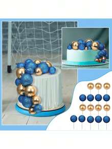 72 Stücke mehrfarbige Schaumstoff Kugeln als Kuchentoppers, Schaumstoff Kugel Kuchendekorationen, Mini Kugel Kucheneinlagen, gemischte Packung in verschiedenen Größen und Farben, geeignet für Geburtstagskuchendekorationen, Taufkuchendekorationen, Hochzeitstortendekorationen, geeignet für DIY (blau, gold, schwarz, rot, lila, rosa, etc.)