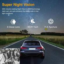 Dash Camera Front And Inside With 32G SD Card, 3.16inch Dash Cam 1080P, G Sensor HD Night Vision Loop Recording Wide Angle Car DVR - Có thẻ nhớ - 32GB - Xem 7