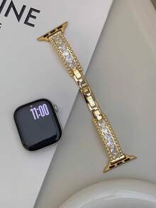 1 件全钻石锆石全铜手链和表带适用于 AppleWatch S10/9/8/7/6/5/SE/4/3/2/1 尺寸 38mm/40mm/41mm/42mm/44mm/45mm/46mm/49mm（不包括手表）