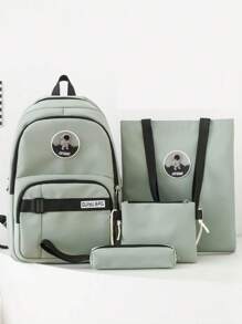 Backpacks Are Not Only A Simple Item, But Also Carry Your Lifestyle And Attitude. This 4PCS Comes With A Tutoring Bag, A Cross-Body Strap And A Pencil Case. A Backpack Allows You To Carry Daily Necessities With You. Ideal For College, Business, Work, Commuting High School, Outdoors, Hiking, Travel, Rock Climbing, Stadiums, Sports, Outings,