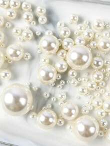 3/4/5/6/8/10/12/14毫米（50~500颗）散装未钻孔珍珠，适用于DIY珠宝制作、工艺品、装饰和花瓶填充物（各种尺寸） - 白色無孔珍珠 - 查看 8