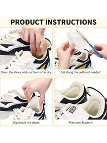 4 Pieces Heel Pads For Sneakers, Size Adjustable, Non-Slip Foot Pads, Insole Heel Protection, Back Stickers, Best Insoles, Make Shoes Neat And Perfect, Suitable For Summer Women's And Men's Sneakers And High-Top Shoes, Comfortable High-Quality Foam Insoles, Low Friction, Breathable, Self-Adhesive, All-Day Comfort Insulation, Galentines, Puppy, Carnival, Party Decorations, Shoe, Spring Summer Picks, Brides Maid Gifts, Room, Bedroom Decor, Bedroom Decor, Beach, Travel, For Men, For Women, Vacation,Cute Stuff,Mother's Day Gift,Bedroom Decor,Garden,Kitchen Decor,Summer,Beach,Travel Essentials,Room Decor,Squishy,Graduation - Multicolor - View 10