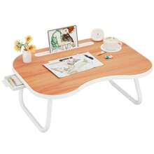 DESTINYGEARS Lap Desk For Laptop Bed Trays For Eating And Laptops Bed Table Tray Breakfast In Bed Tray With Legs Lap Trays For Adults Lap Table Laptop Stand TV Trays For Bed With Cup Holder/Drawer For Sofa/Couch On Low Sitting Floor Portable Foldable