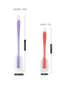 1件一体成型半透明硅胶刮刀大号半透明刮刀蛋糕抹刀奶油搅拌刀 - 藍色 - 查看 3