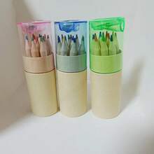 12 支/套创意短彩色铅笔套装，迷你可爱铅笔，内置卷笔刀，适合返校用品、奖品礼物，颜色随机混合 - 彩色 - 查看 18