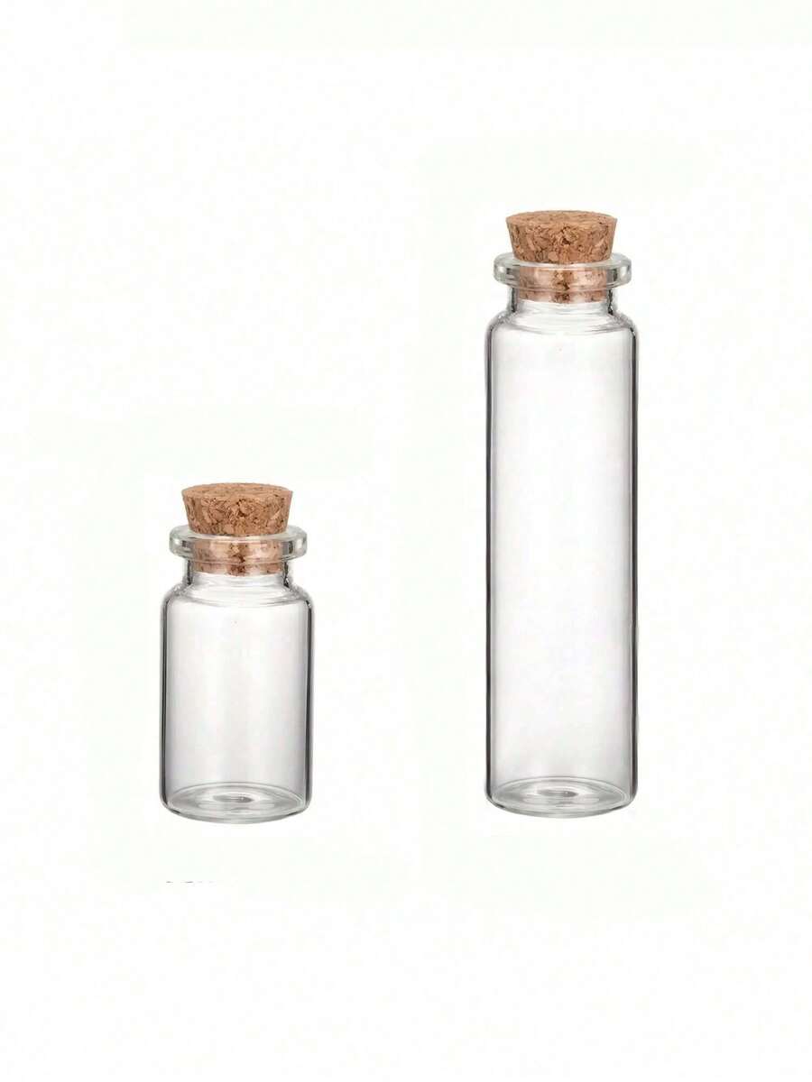 2pcs Clear Glass Jars With Stopper, Beads Storage Containers Best Gifts Birthday Graduation
