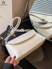 Túi xách nữ nắp nhỏ Túi xách hàng ngày thời trang có dây đeo có thể điều chỉnh Túi da PU Túi đeo vai tối giản có túi khóa kéo bên trong Hoàn hảo cho sử dụng hàng ngày, công việc, mua sắm, đi làm, cho bé gái, cho phụ nữ, cho trường học - trắng - Xem 6